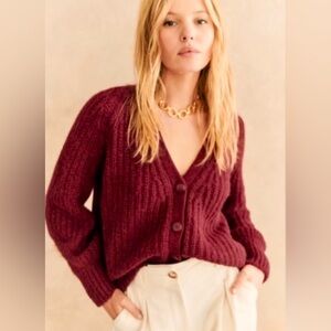 Sézane Size Small Basile Cardigan in Red